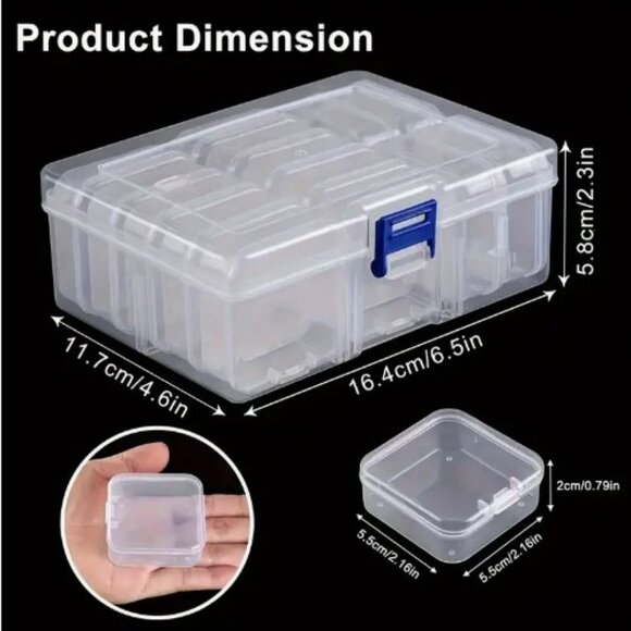 Bead Organizer  14 pcs Multipurpose Transparent Plastic Storage Boxes in One - Picture 2 of 3